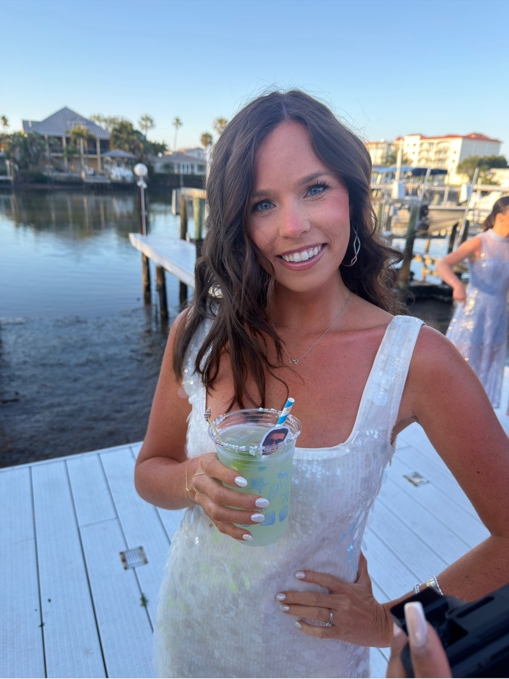 Sequin White Dress
